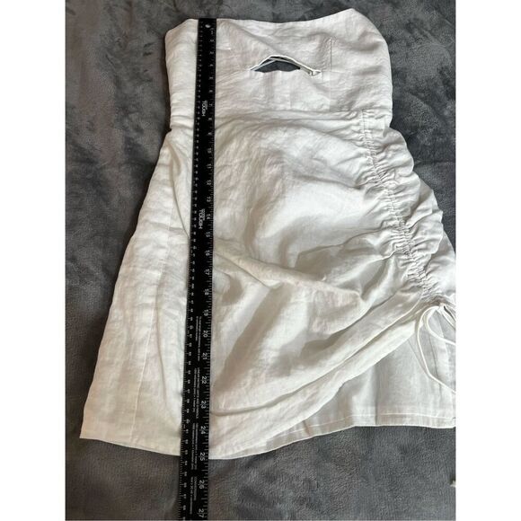 Rumer Dress Womens Small White Bronte Mini Sleeveless Ruched Cutout Lace Up NWT - Picture 11 of 12